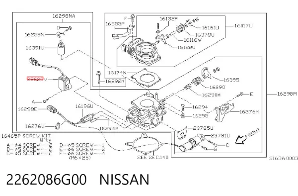  2262086G00 Nissan/Infiniti