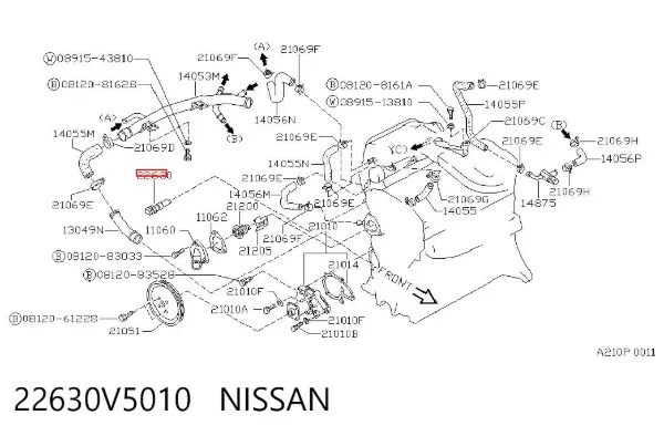 Датчик температури охолоджуючої рідини 22630V5010 Nissan/Infiniti