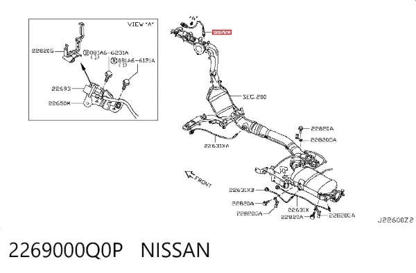 Лямбда-зонд 2269000Q0P Nissan/Infiniti