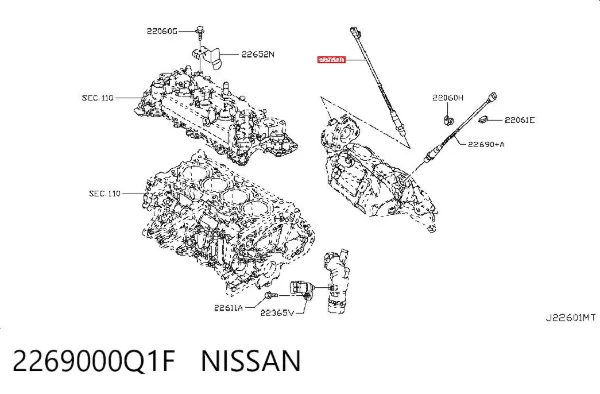 Лямбдазонд, датчик кисню до каталізатора 2269000Q1F Nissan/Infiniti