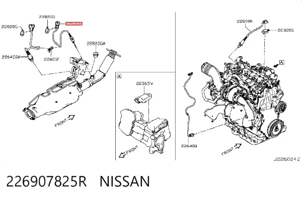 Лямбда-зонд, датчик кисню після каталізатора 226907825R Nissan/Infiniti
