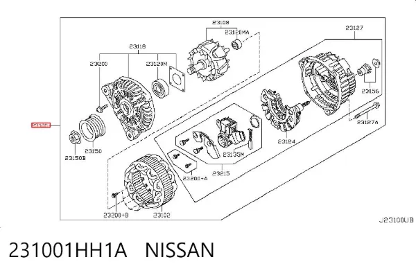 Генератор 231001HH1A Nissan/Infiniti
