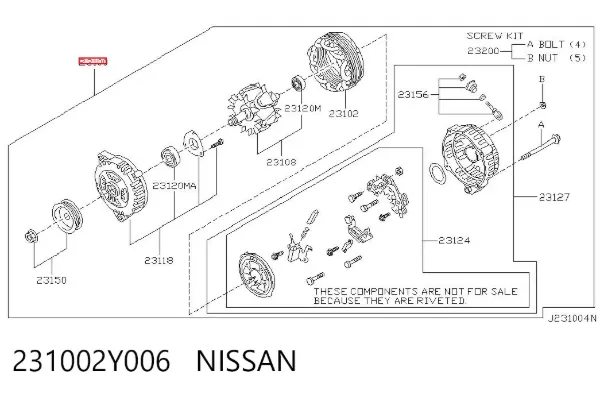 Генератор 231002Y006 Nissan/Infiniti
