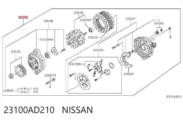 Генератор 23100AD210 Nissan/Infiniti