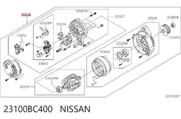 Генератор 23100BC400 Nissan/Infiniti