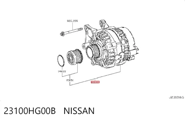 Генератор 23100HG00B Nissan/Infiniti