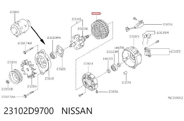 Генератор 23102D9700 Nissan/Infiniti