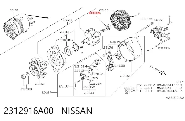 Підшипник генератора 2312916A00 Nissan/Infiniti