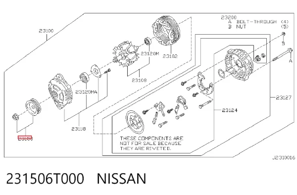 Шків генератора 231506T000 Nissan/Infiniti