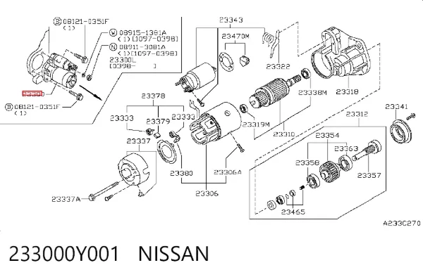 Стартер 233000Y001 Nissan/Infiniti