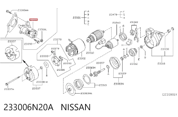 Стартер 233006N20A Nissan/Infiniti