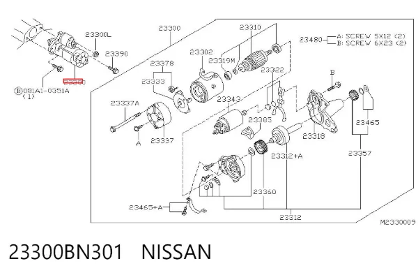 Стартер 23300BN301 Nissan/Infiniti