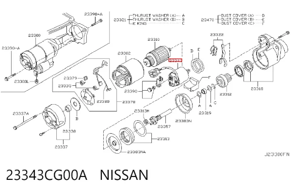 Втягуюче реле стартера 23343CG00A Nissan/Infiniti