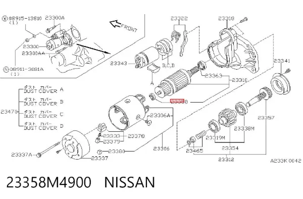 Підшипник стартера 23358M4900 Nissan/Infiniti