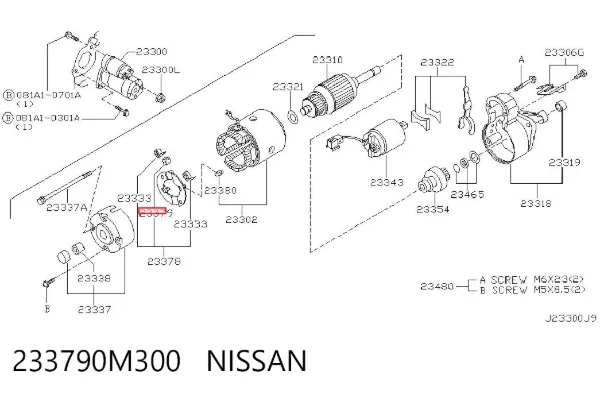 Щітка стартера Nissan Teana J31