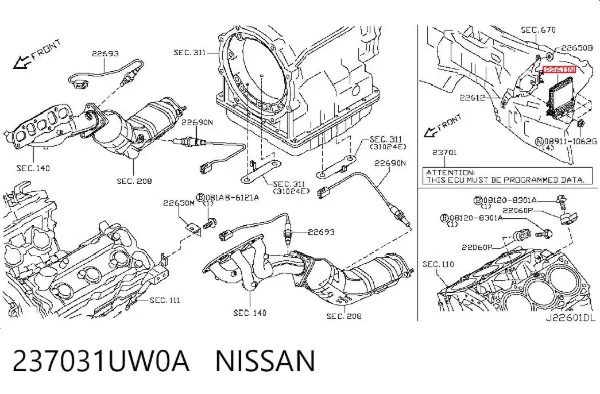 Електронний блок керування двигуном 237031UW0A Nissan/Infiniti