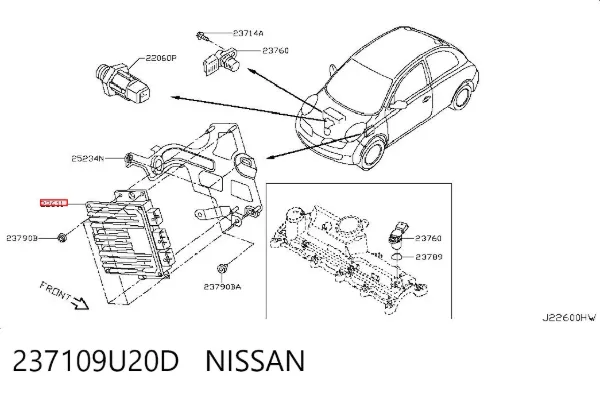 Електронний блок керування двигуном Nissan Note E11
