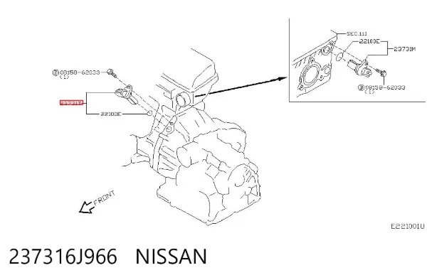 Датчик колінвала 237316J966 Nissan/Infiniti