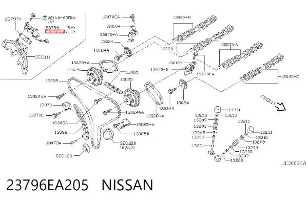 Клапан електромагнітний положення (фаз) розподільного валу, лівий 23796EA205 Nissan/Infiniti