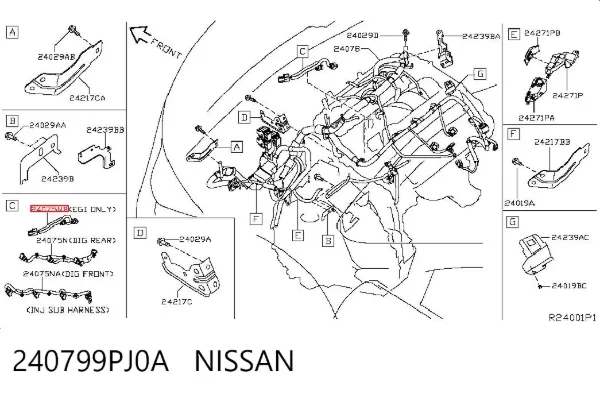 Джгут проводів моторного відсіку 240799PJ0A Nissan/Infiniti