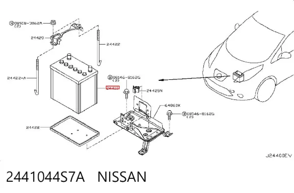 Акумуляторна батарея, АКБ 2441044S7A Nissan/Infiniti