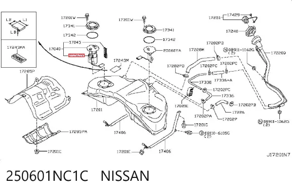 Датчик рівня палива 250601NC1C Nissan/Infiniti