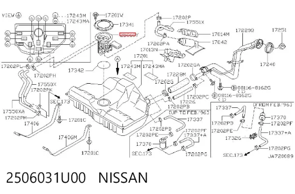 Датчик рівня палива 2506031U00 Nissan/Infiniti