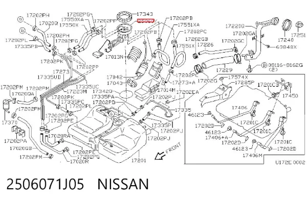 Датчик рівня палива 2506071J05 Nissan/Infiniti