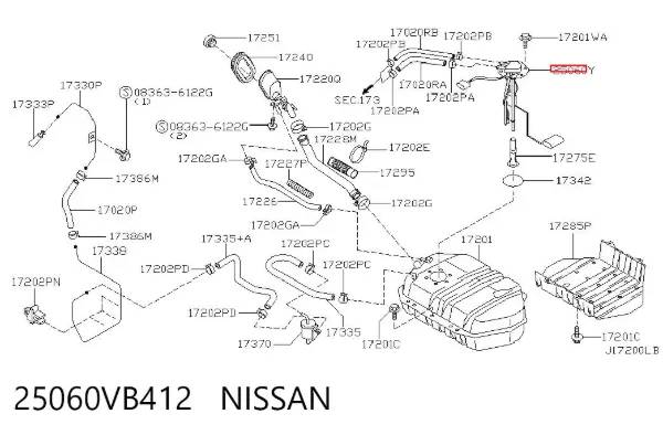 Датчик рівня палива 25060VB412 Nissan/Infiniti