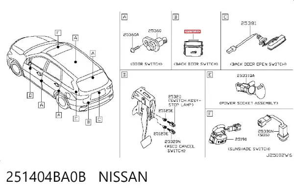  251404BA0B Nissan/Infiniti