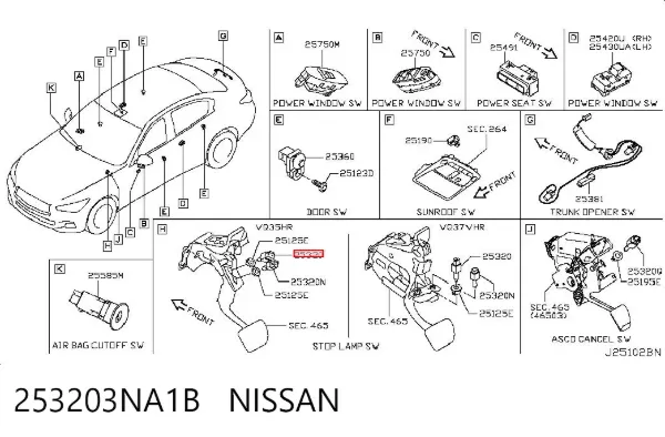 Жабка тормозу 253203NA1B Nissan/Infiniti