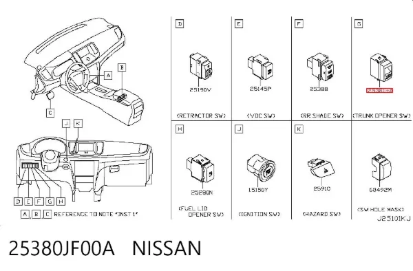  25380JF00A Nissan/Infiniti