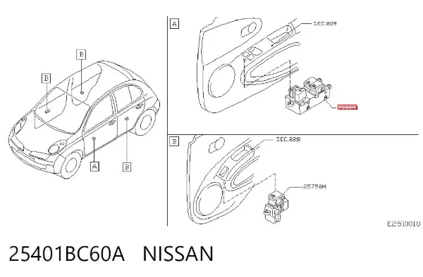  25401BC60A Nissan/Infiniti
