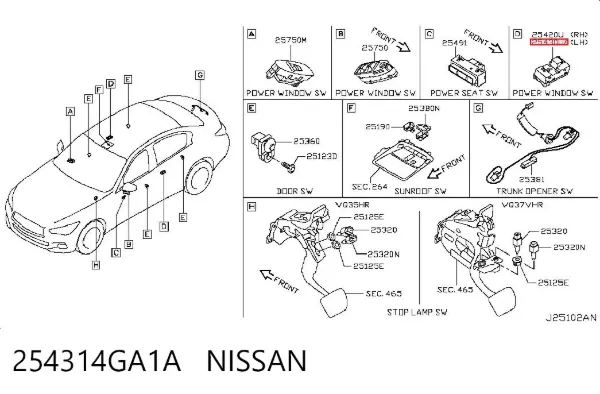  254314GA1A Nissan/Infiniti