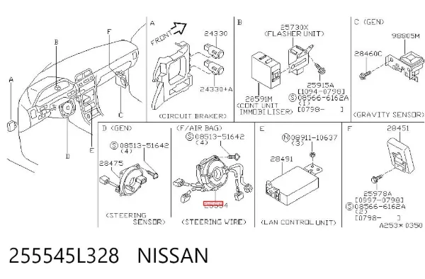 Шлейф керма Nissan Patrol Y61