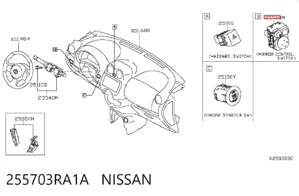  255703RA1A Nissan/Infiniti