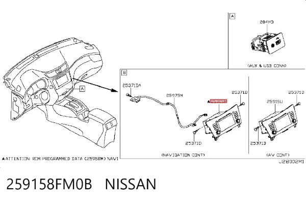 Дисплей багатофункціональний 259158FM0B Nissan/Infiniti