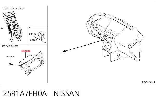 Дисплей багатофункціональний 2591A7FH0A Nissan/Infiniti