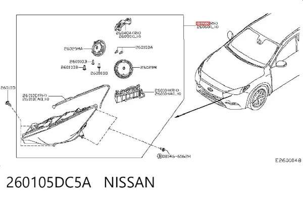 Фара права 260105DC5A Nissan/Infiniti