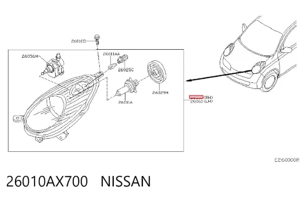 Фара права 26010AX700 Nissan/Infiniti
