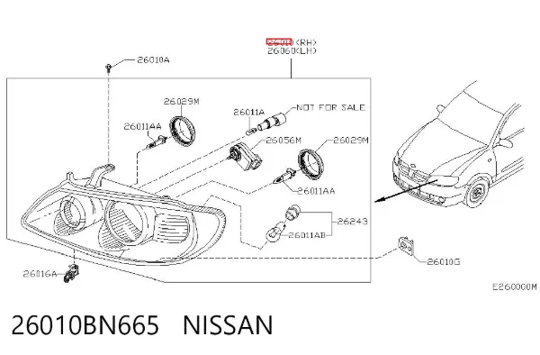 Фара права Nissan Almera II