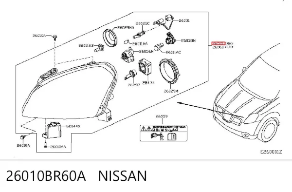 Фара права 26010BR60A Nissan/Infiniti