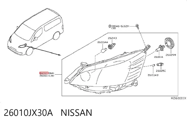 Фара права 26010JX30A Nissan/Infiniti
