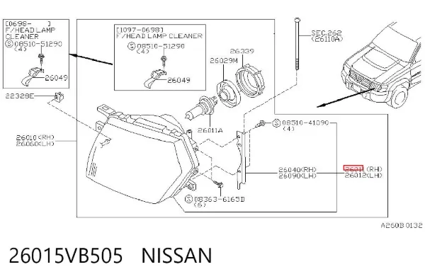 Фара права 26015VB505 Nissan/Infiniti