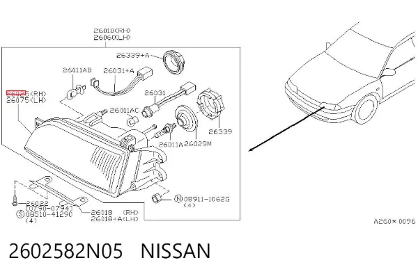 Фара права Nissan Primera W10