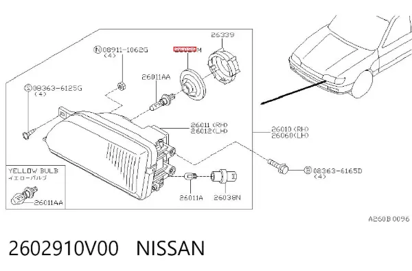  2602910V00 Nissan/Infiniti