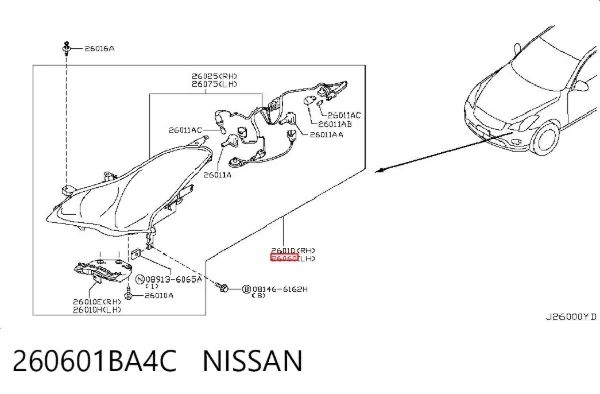 Фара ліва 260601BA4C Nissan/Infiniti