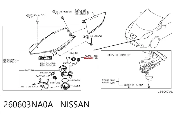 Фара ліва 260603NA0A Nissan/Infiniti