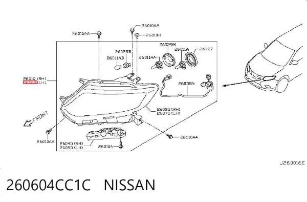 Фара ліва 260604CC1C Nissan/Infiniti