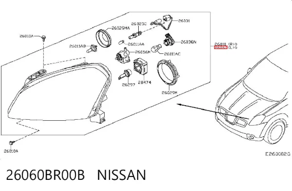 Фара ліва 26060BR00B Nissan/Infiniti